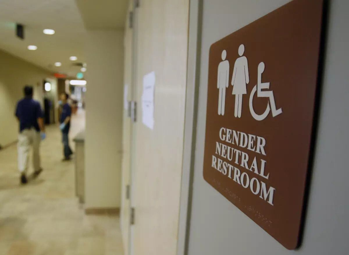California Governor Gavin Newsom signed a law requiring gender-neutral bathrooms in all schools in the state.  (Toby Talbot/AP).