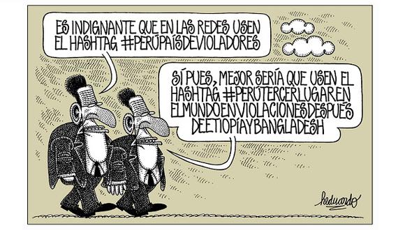 “El hashtag es el problema”. Viñeta de Heduardo publicada el 25-10-2017.