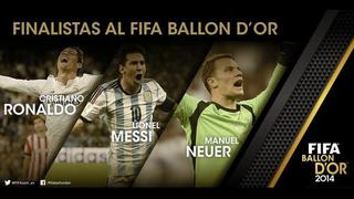 Cristiano Ronaldo, Messi y Neuer, finalistas al Balón de Oro