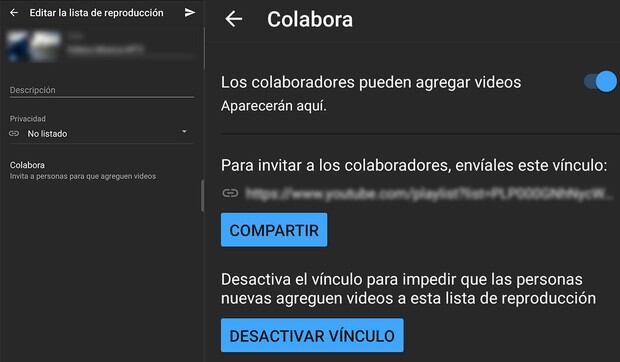 Para ello deberás crear una playlist y luego hacerla colaborativa mediante un enlace. (Foto: YouTube)