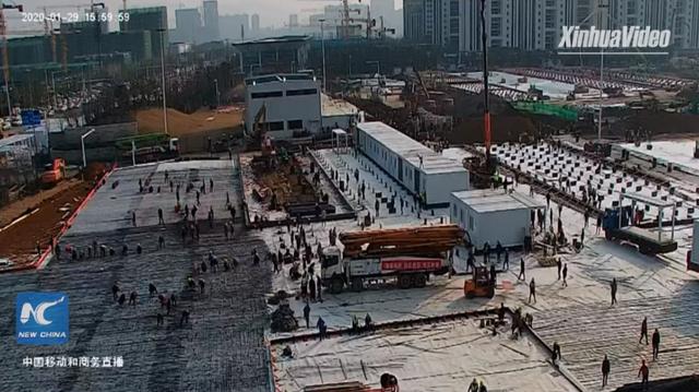Carrera contrarreloj en Wuhan para construir un hospital en 10 días. Foto: Captura de video