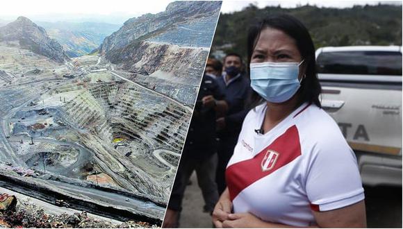 Keiko Fujimori: “Lo que propongo es el canon para el pueblo: el 40% del canon se repartirá directamente a la población. De esta manera vamos a aliviar y trabajar de la mano con todos ustedes”. (Foto: Composición El Comercio)