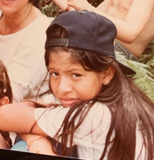A photograph of Katherine Moner, mother of Isabela Merced, in her childhood.  The actress thanks him for teaching her about her culture and motivating her to speak Spanish.  (Photo: Instagram)