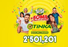 La Tinka: resultado del miércoles 25 de enero