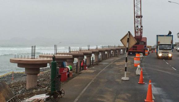 Seg&uacute;n la Municipalidad de Lima, la construcci&oacute;n de una pasarela de 700 metros en la Costa Verde se encuentra con un 40% de avance. (Enrique C&uacute;neo)