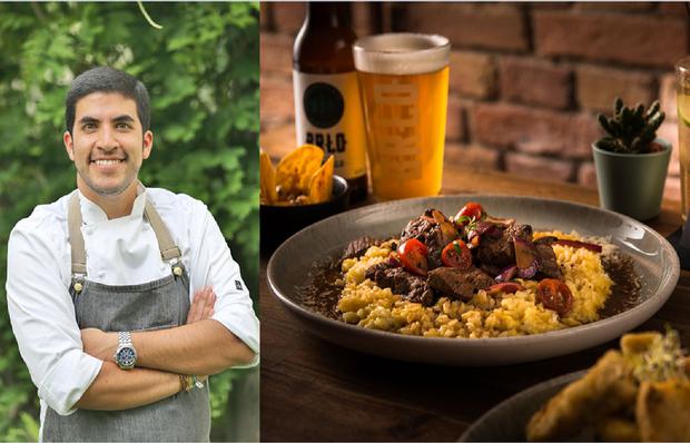 Andrés Cerdeña is from Arequipa and cooks in Berlin.  Its Rocoto restaurant includes dishes such as this yellow chili risotto with lomo saltado on its menu.  (Photo: Broadcast)