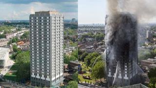 El impactante antes y después del incendio en el edificio de Londres