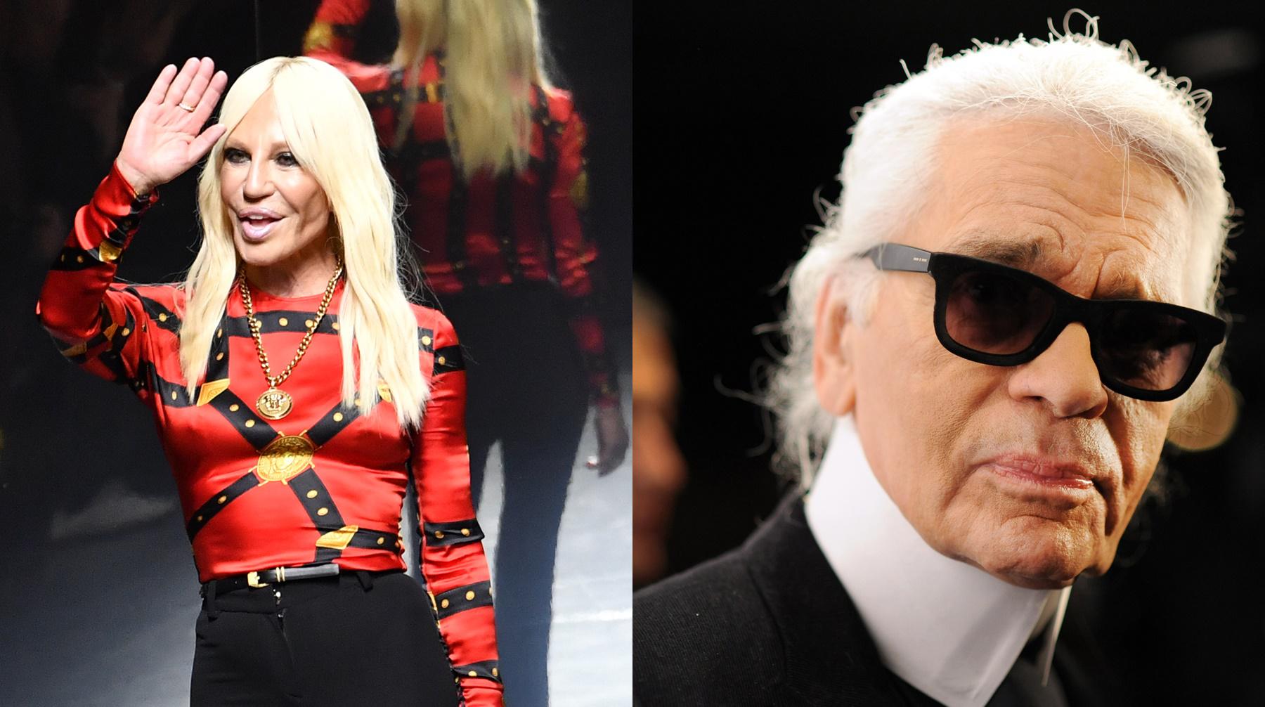 Karl Lagerfeld fue recordado por Donatella Versace en una publicación para Instagram. Fotos: AFP.