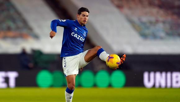 James Rodríguez dio dos asistencias para el segundo y tercero de Everton en la FA Cup. (Foto: AFP)