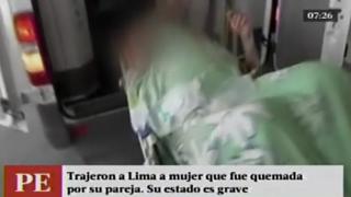 Mujer quemada por conviviente está en cuidados intensivos