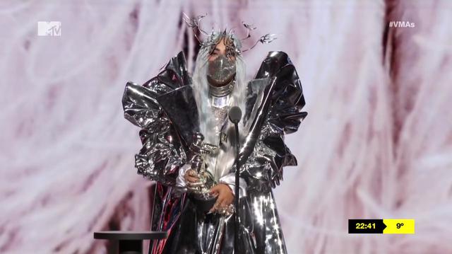 Lady Gaga durante su paso por los MTV Video Music Awards 2020. Foto: MTV VMA/ AFP.