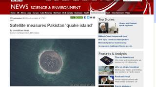 Fotos satelitales muestran la isla que surgió tras terremoto en Pakistán