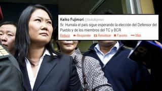 Keiko Fujimori: "Señor Humala, el país sigue esperando la elección del defensor del Pueblo"