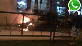 Vía WhatsApp: auto se incendió en San Borja