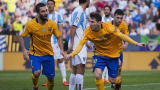 Barcelona sufrió, pero ganó 2-1 al Málaga con golazo de Messi