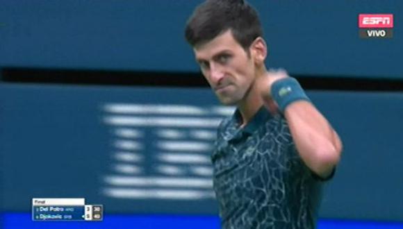 Del Potro vs. Djokovic: argentino cayó en el primer set ante un preciso serbio. (Video: ESPN / Foto: Captura de video)