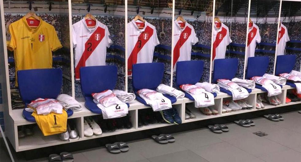 El vestuario de la selección peruana está listo para recibir a la delegación blanquirroja. (Foto: Twitter Selección peruana)