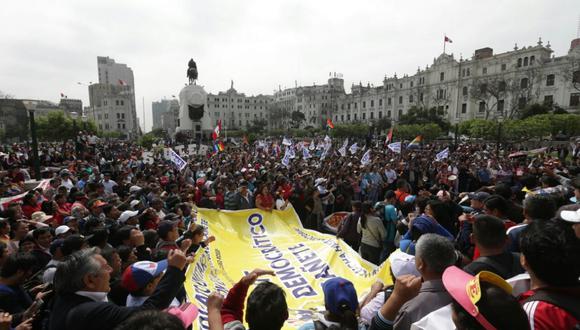 huelga de maestros (Anthony Niño de Guzmán / El Comercio)