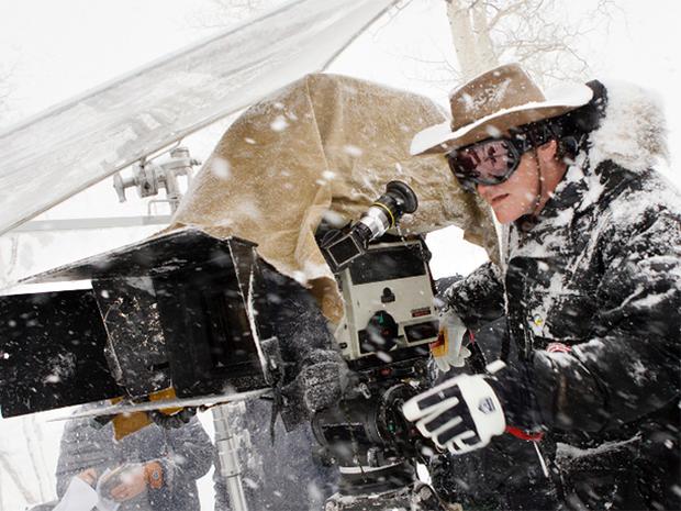 Quentin Tarantino during the filming of his tape "The 8 most hated".  (Photo: ABC Diffusion)