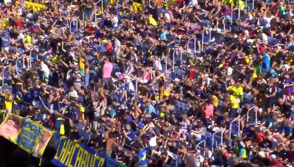La hinchada de Boca Juniors se hizo sentir dentro del Camp Nou.