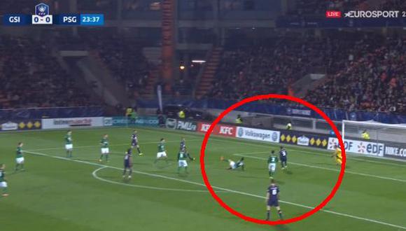 PSG se puso arriba en el marcador sobre el Pontivy en la Copa de Francia gracias a un autogol que generó Neymar. (Foto: Captura).