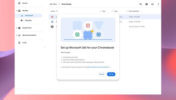 ChromeOS permitirá configurar Microsoft 365 en los Chromebook.