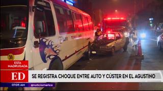 El Agustino: auto impacta contra cúster en Av. José Carlos Mariátegui | VIDEO 