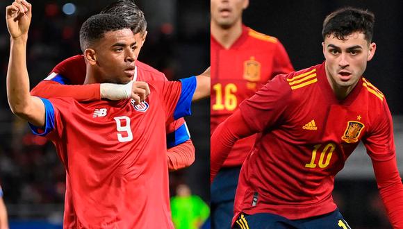 Costa Rica vs. España se miden este miércoles en el estadio Al Thumama. Foto: (composición Depor/AFP)