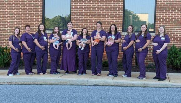 Once enfermeras del WellSpan Ephrata Community Hospital darán a luz este año. (Foto: Facebook/WellSpan Health).