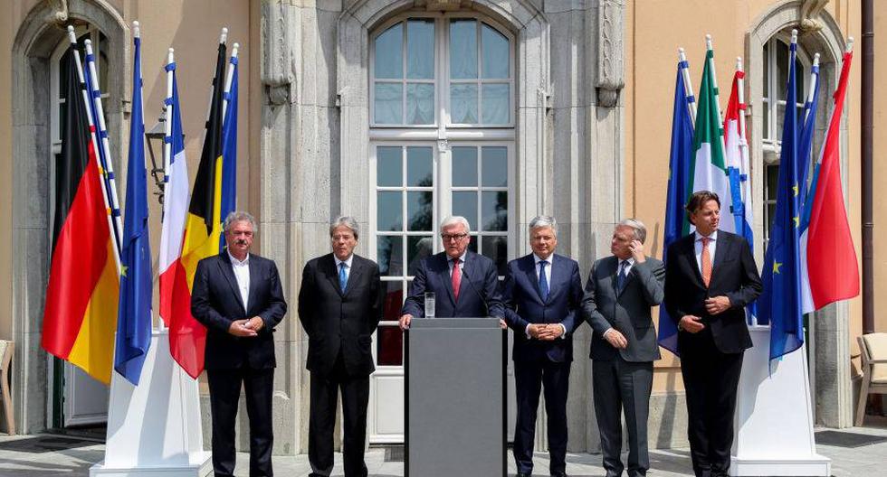 Los ministros de los seis países fundadores de la UE. (Foto: EFE)