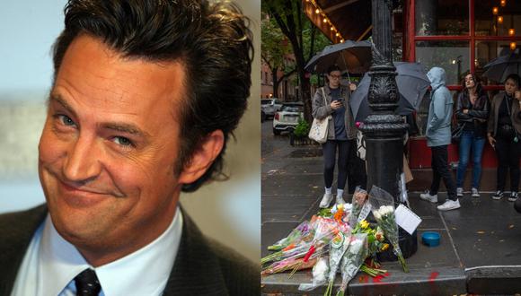 Matthew Perry fue despedido por sus seguidores con flores en la popular fachada de la serie "Friends". (Foto: AFP)