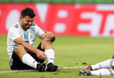 Sergio Agüero sufrió una lesión en el partido amistoso Argentina vs Nigeria 