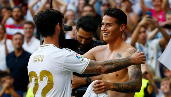Con un gol de James Rodríguez, Real Madrid venció 4-2 al Granada y se mantiene como líder de la Liga española. (Foto: REUTERS/Javier Barbancho)