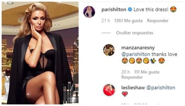 Paris Hilton halaga vestido que lució Leslie Shaw en Premios Lo Nuestro. (Foto: Instagram) 