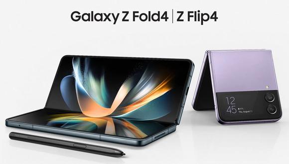 Los celulares plegables Galaxy Z Fold4 y Galaxy Z Flip4 de Samsung. | (Foto: Samsung)