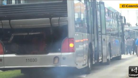 Metropolitano: precisan que bus sufrió avería y no se incendió