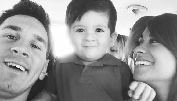 Messi y el cariñoso selfie con su hijo y su novia en Instagram
