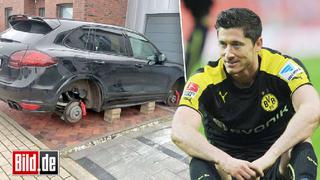 Hinchas del Dortmund dejaron sin llantas auto de Lewandowski