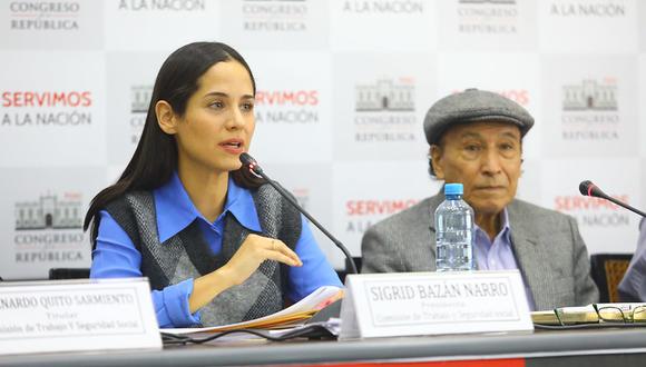 Sigrid Bazán, presidenta de la comisión de Trabajo, presentó dictamen sobre pensiones. (Foto: Congreso)