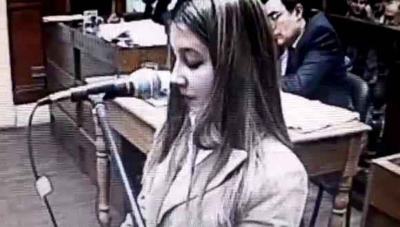 Nahir Galarza declaró ante un tribunal de Gualeguaychú. (Captura de video)