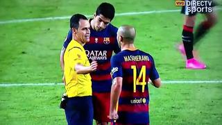 Luis Suárez miró reloj al árbitro y reclamó por tiempo (VIDEO)