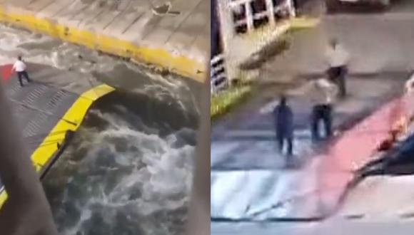 Un hombre quiso abordar un ferry, pero la tripulación lo lanzó al mar por llegar tarde y murió ahogado en Grecia. (Captura de video).