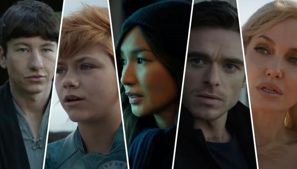 En qué otras ficciones hemos visto al elenco de "Eternals". De izquierda a derecha:  Barry Keoghan, Lisa McHugh, Gemma Chan, Richard Madden y Angelina Jolie. (Fotos: Marvel)