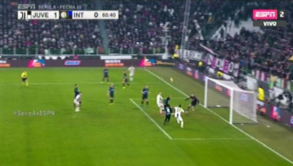 Juventus vs. Inter de Milán: Mandzukic marcó el 1-0 con este cabezazo. (Foto: captura)