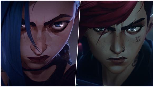 "Arcane". De izquierda a derecha, Jinx (Ella Purnell) y Vi (Hailee Steinfeld), el núcleo dramático de la serie animada basada en "League of Legends". Foto: Netflix.