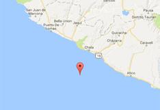 Sismo de 4,8 grados de magnitud sacudió Chala, en región Arequipa