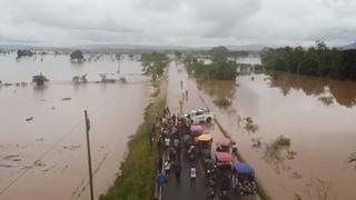 San Martín: desborde de Río Tonchima cubre tramo de la vía Fernando Belaunde Terry | FOTOS Y VIDEO