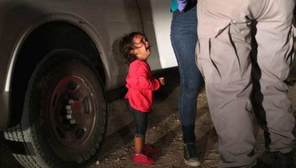 La foto de esta niña hondureña se ha convertido en un símbolo de los menores inmigrantes en Estados Unidos. (Foto de John Moore).