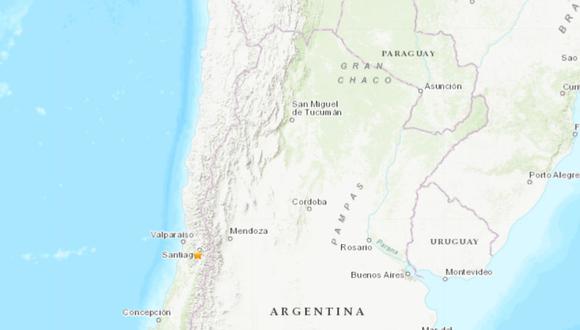 El sismo, ocurrido a 79 kilómetros de profundidad, se sintió igualmente con fuerza en las regiones vecinas de Coquimbo, Valparaíso y O’Higgins. (Foto: USGS)