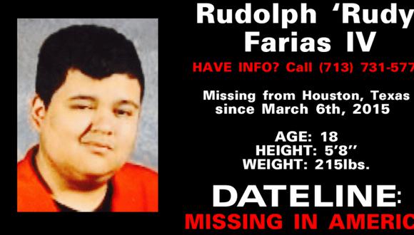 Imagen de ayuda para encontrar a Rudy Farias cuando se encontraba desaparecido. (Foto: Facebook)